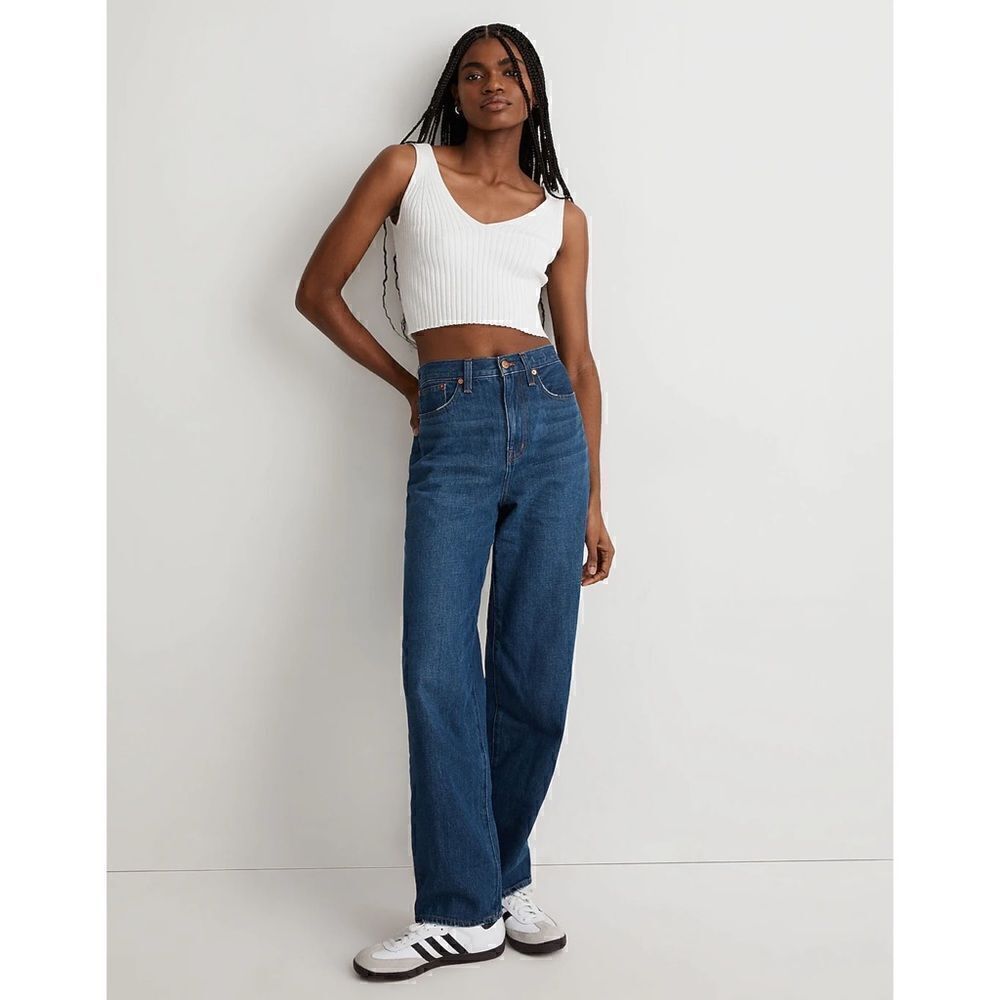 NWT Madewell Baggy Straight Jeans in Dark Worn Indigo Wash, Size 29
